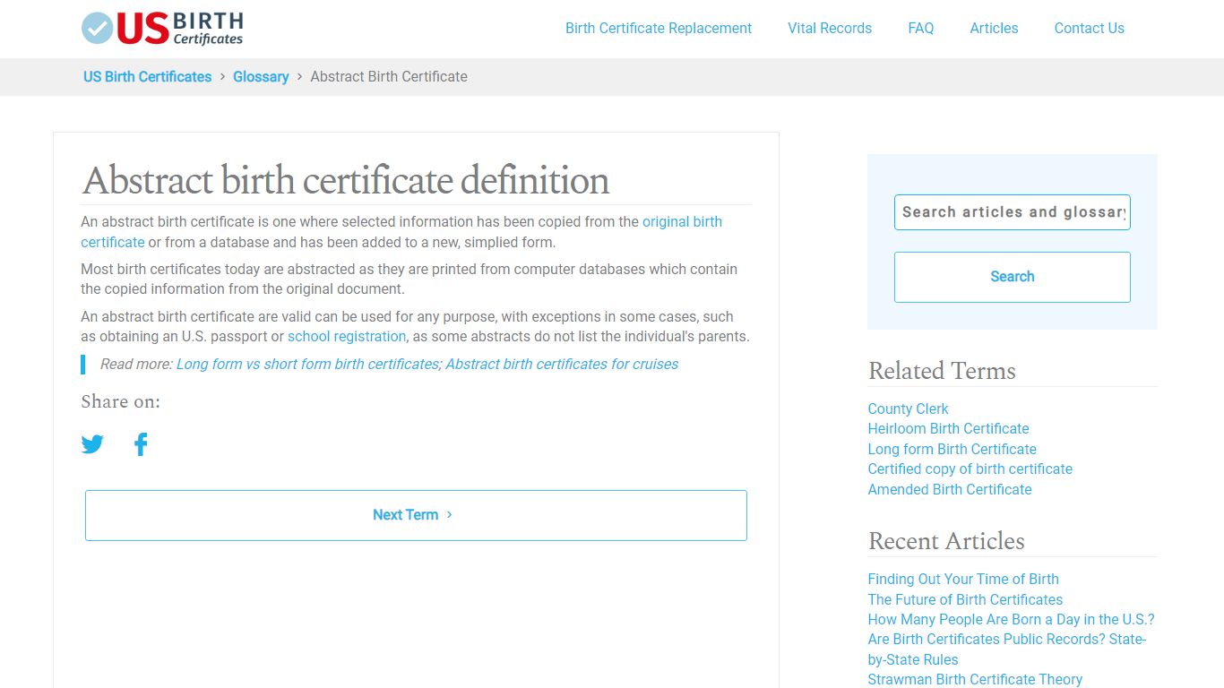 What is an Abstract Birth Certificate? - US Birth Certificates